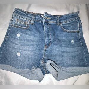 Wax Jean Light Blue Distressed Women's Jean Shorts